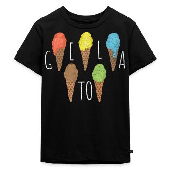 Eis - Kinder Premium Bio T-Shirt - Schwarz - Vorne - Mikhail (115cm)