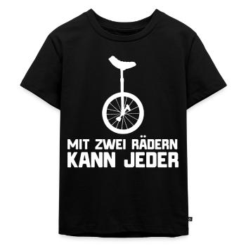 Einrad - Kinder Premium Bio T-Shirt - Schwarz - Vorne - Mikhail (115cm)