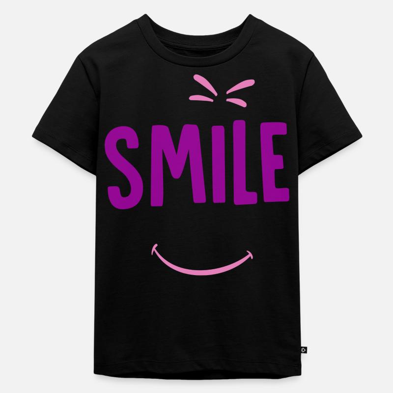 smile - Kinder Premium Bio T-Shirt - Schwarz