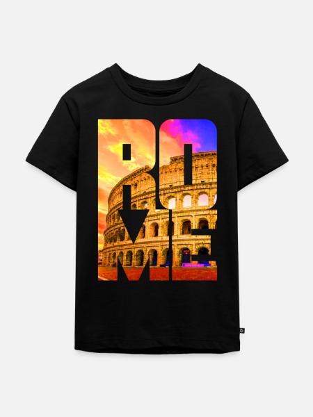 Rom Kolosseum - Kinder Premium Bio T-Shirt - Schwarz