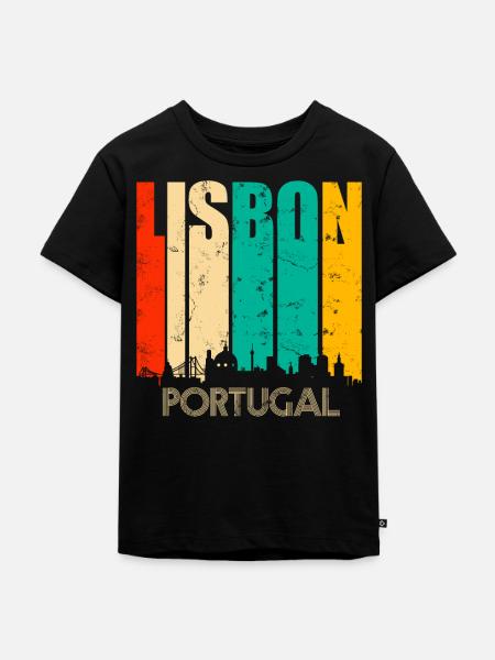 Lissabon Portugal - Kinder Premium Bio T-Shirt - Schwarz