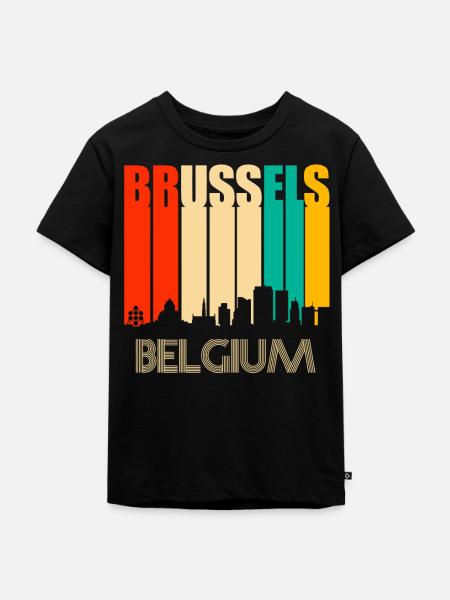 Brüssel - Kinder Premium Bio T-Shirt - Schwarz