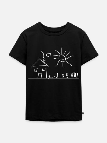 Strichmännchen - Kinder Premium Bio T-Shirt - Schwarz