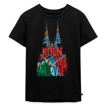 Kölner Dom Köln Karneval - Kinder Premium Bio T-Shirt - Schwarz - Vorne - Mikhail (115cm)