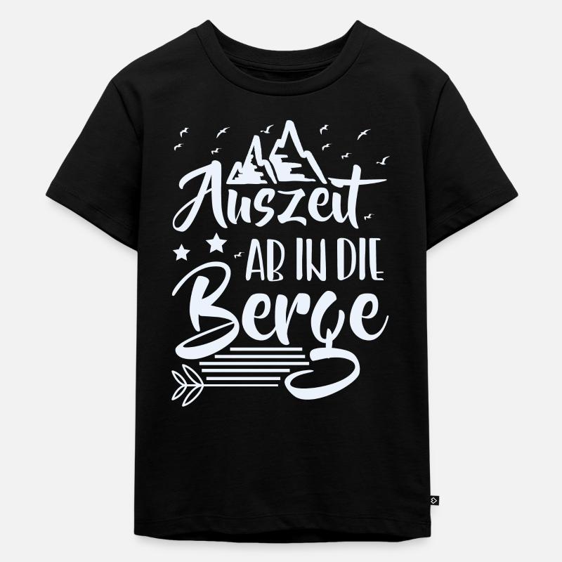 Berge - Kinder Premium Bio T-Shirt - Schwarz