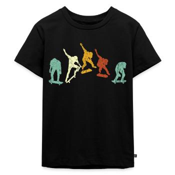 Skateboarding, skateboarding, skaters, skateboarders - Kids Premium Organic T-Shirt - black - Front - Mikhail (115cm)