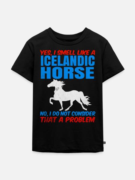 Islandpferd - Kinder Premium Bio T-Shirt - Schwarz
