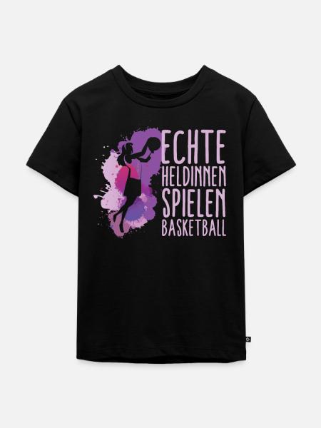 Basketball Mädchen Streetball - Kinder Premium Bio T-Shirt - Schwarz
