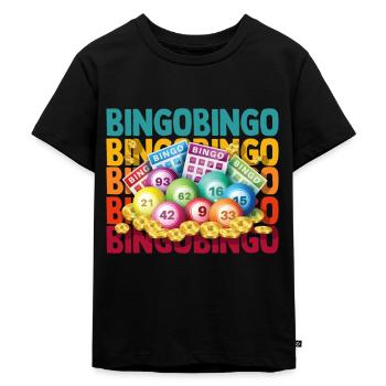 Bingo lucky number lotto gift grandpa grandma - Kids Premium Organic T-Shirt - black - Front - Mikhail (115cm)