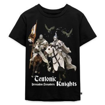 Deutscher Orden Jerusalem Kreuzfahrer - Kinder Premium Bio T-Shirt - Schwarz - Vorne - Mikhail (115cm)