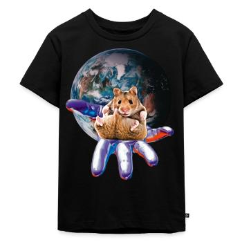 Hamster - Kinder Premium Bio T-Shirt - Schwarz - Vorne - Mikhail (115cm)