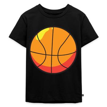 Ballon de basket-ball - T-shirt Premium bio Enfant - noir - Devant - Mikhail (115cm)