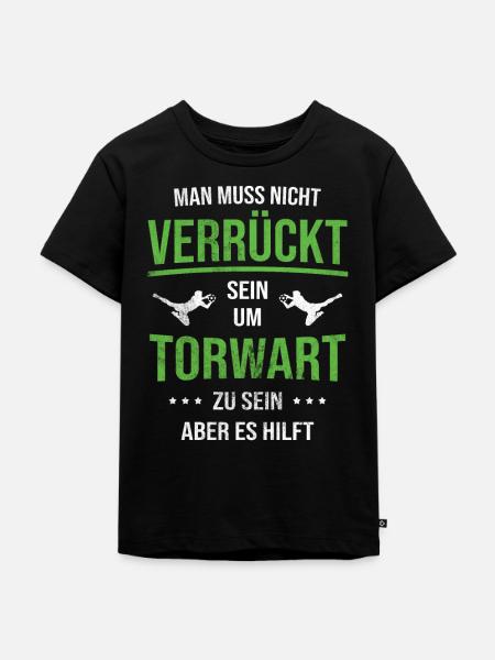 Torwart Fußball - Kinder Premium Bio T-Shirt - Schwarz