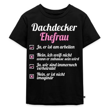 Dachdecker - Kinder Premium Bio T-Shirt - Schwarz - Vorne - Mikhail (115cm)
