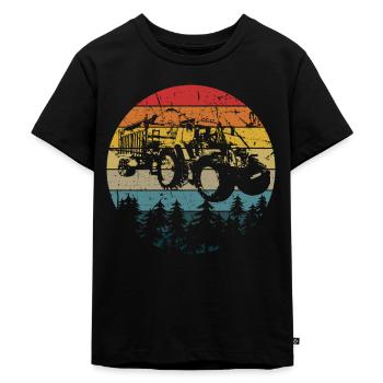tracteur - T-shirt Premium bio Enfant - noir - Devant - Mikhail (115cm)