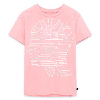 Platine Chip Circuitboard mit CPU Kopf Design - Kinder Premium Bio T-Shirt - Rosa - Vorne - AI Model Kid Female (0cm)