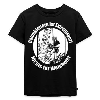 Baumklettern Baumpfleger Arborist Baumkletterer - Kinder Premium Bio T-Shirt - Schwarz - Vorne - Mikhail (115cm)