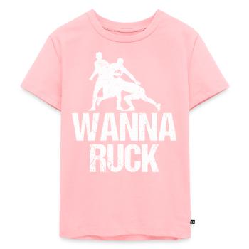 Rugby - Kinder Premium Bio T-Shirt - Rosa - Vorne - AI Model Kid Female (0cm)