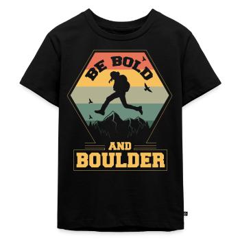 Bouldern - Kinder Premium Bio T-Shirt - Schwarz - Vorne - Mikhail (115cm)