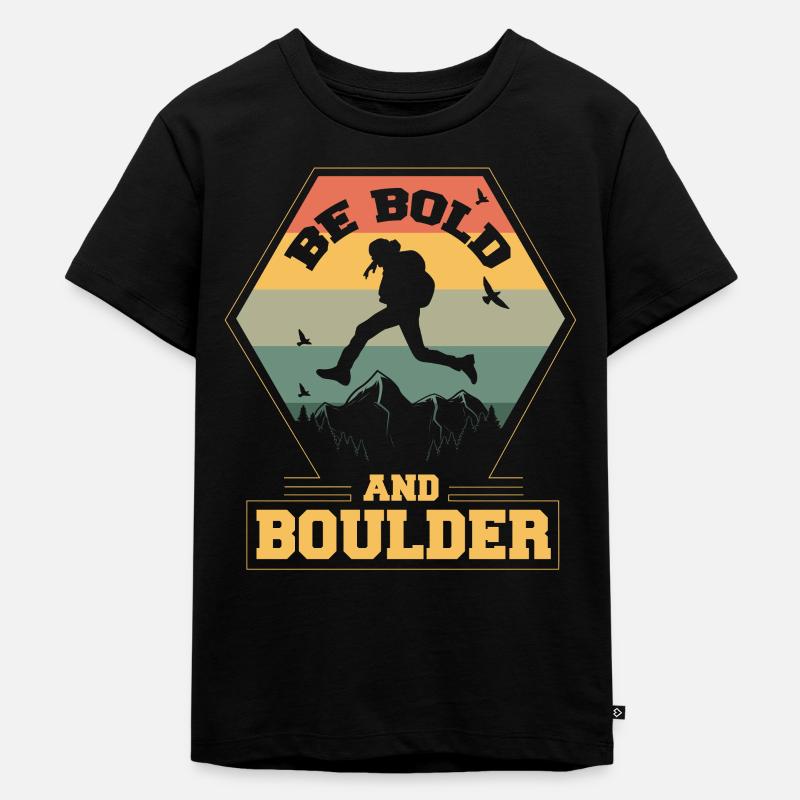 Bouldern - Kinder Premium Bio T-Shirt - Schwarz