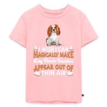 King Charles Cavalier Dog - Kids Premium Organic T-Shirt - rose - Front - AI Model Kid Female (0cm)