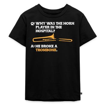 Posaune - Kinder Premium Bio T-Shirt - Schwarz - Vorne - Mikhail (115cm)