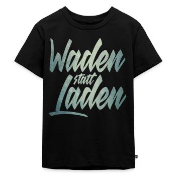 Waden statt Laden Fahrrad E-Bike Radtrikot - Kinder Premium Bio T-Shirt - Schwarz - Vorne - Mikhail (115cm)