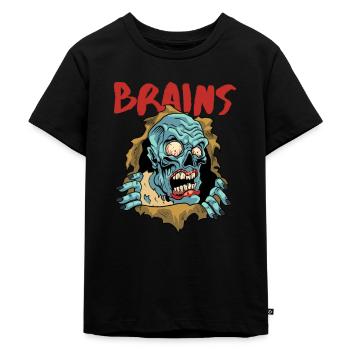 Zombie Halloween Brains - Kids Premium Organic T-Shirt - black - Front - Mikhail (115cm)