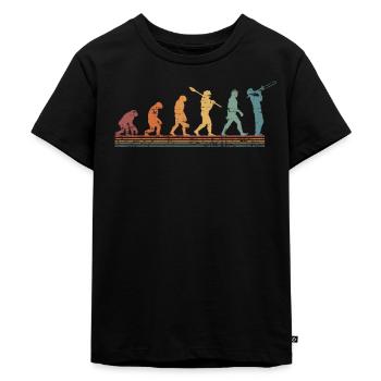 Jazz Music Evolution Jazz Trombone - Kids Premium Organic T-Shirt - black - Front - Mikhail (115cm)