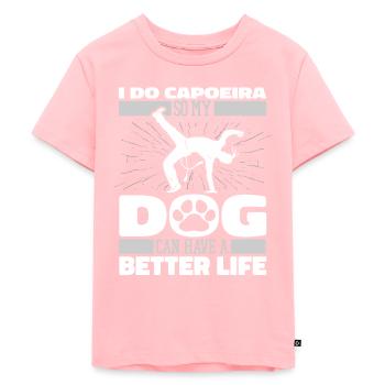 Capoeira Fighting Dance Dog - Kids Premium Organic T-Shirt - rose - Front - AI Model Kid Female (0cm)