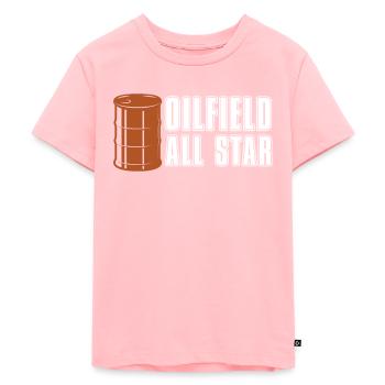 Ölfeld Bohrinsel Stern - Kinder Premium Bio T-Shirt - Rosa - Vorne - AI Model Kid Female (0cm)