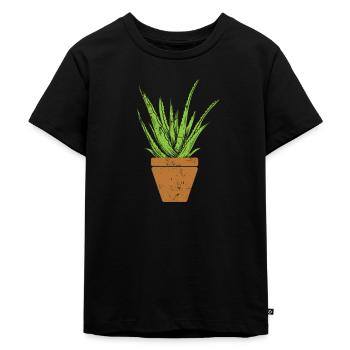 Plant Aloe Vera Cosmetics Natural - Kids Premium Organic T-Shirt - black - Front - Mikhail (115cm)