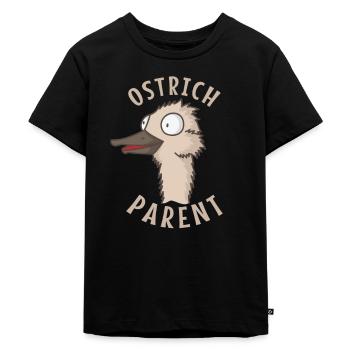 Ostrich Parent Laufvogel Strauß Natur - Kinder Premium Bio T-Shirt - Schwarz - Vorne - Mikhail (115cm)
