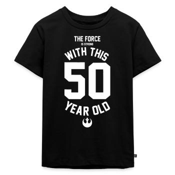 Die Kraft ist stark bei diesem 50-Jährigen - Kinder Premium Bio T-Shirt - Schwarz - Vorne - Mikhail (115cm)