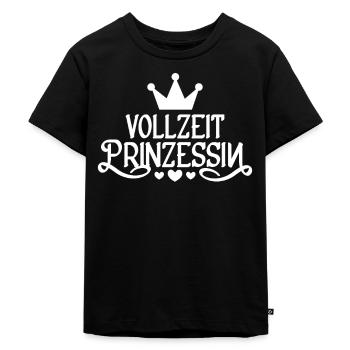 Prinzessin Vollzeit Prinzessin - Kinder Premium Bio T-Shirt - Schwarz - Vorne - Mikhail (115cm)
