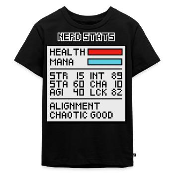 Fenêtre de statistiques de nerd - T-shirt Premium bio Enfant - noir - Devant - Mikhail (115cm)
