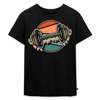 Fitness - Kinder Premium Bio T-Shirt - Schwarz - Vorne - Mikhail (115cm)