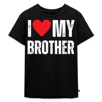 I Love My Brother - Kinder Premium Bio T-Shirt - Schwarz - Vorne - Mikhail (115cm)