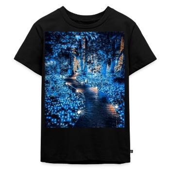 Betreten Sie den Wald - Kinder Premium Bio T-Shirt - Schwarz - Vorne - Mikhail (115cm)
