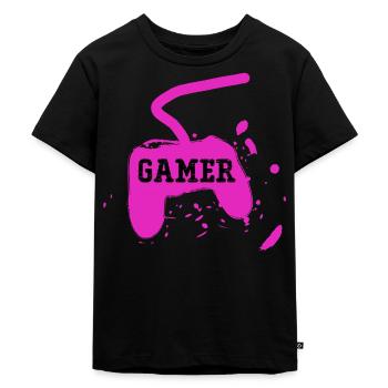 Joueur Console de jeux - T-shirt Premium bio Enfant - noir - Devant - Mikhail (115cm)