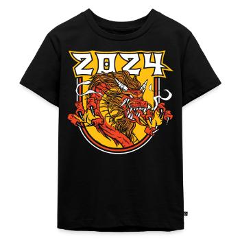 Année du Dragon 2024 - T-shirt Premium bio Enfant - noir - Devant - Mikhail (115cm)