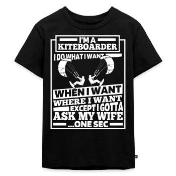 Kitesurfer Kitesurf Kitesurf Kitesurf Drôle - T-shirt Premium bio Enfant - noir - Devant - Mikhail (115cm)