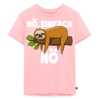 Faultier Nö, einfach Nö - Spruch - Kinder Premium Bio T-Shirt - Rosa - Vorne - AI Model Kid Female (0cm)