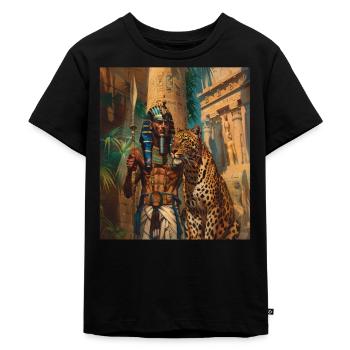 Égypte Hiéroglyphe Pyramides Prêtre Egyptien, - T-shirt Premium bio Enfant - noir - Devant - Mikhail (115cm)