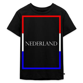 Pays-Bas Neterland, Drapeau de lettrage de déclaration - T-shirt Premium bio Enfant - noir - Devant - Mikhail (115cm)
