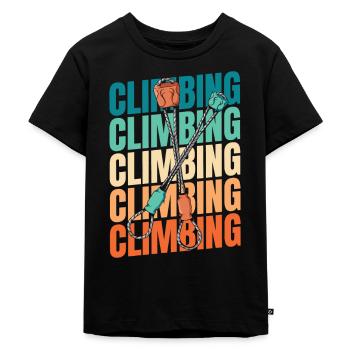 Klettern Kletterer - Kinder Premium Bio T-Shirt - Schwarz - Vorne - Mikhail (115cm)