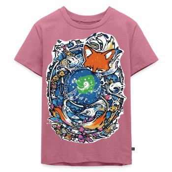 Fuchs - Kinder Premium Bio T-Shirt - Mauve - Vorne - Hailey (125cm)