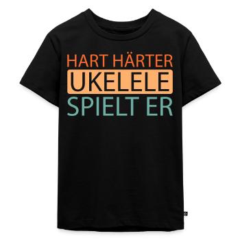 Ukulele - Kinder Premium Bio T-Shirt - Schwarz - Vorne - Mikhail (115cm)