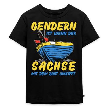 Gendern Tshirt Herren Damen Lustig Witzig Spruch - Kinder Premium Bio T-Shirt - Schwarz - Vorne - Mikhail (115cm)