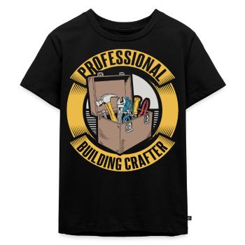 Construction worker - Kids Premium Organic T-Shirt - black - Front - Mikhail (115cm)